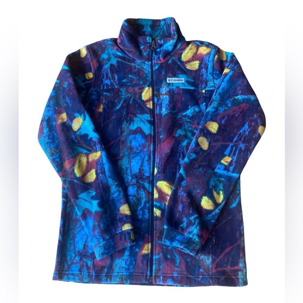 Columbia Zing Lii Fleece Jacket Youth Boys Size XL Collegiate  Navy Timberwolf